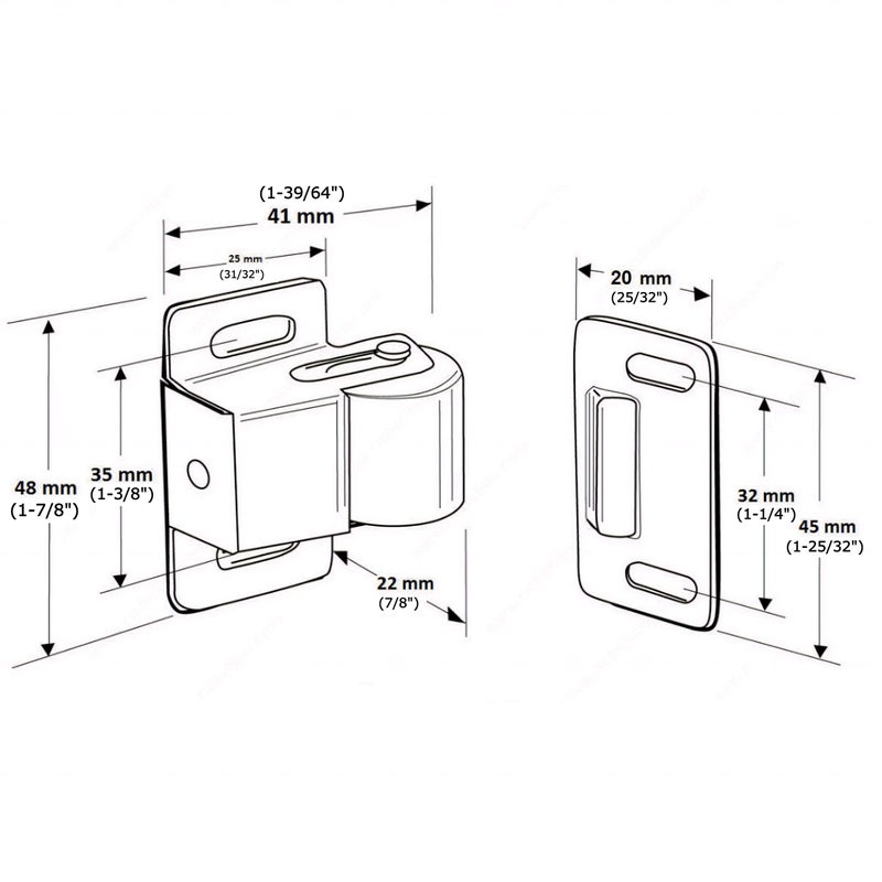 ROK 5 Pack Rok Hardware Heavy Duty Large Roller Catch Latch for Closet Doors and Cabinets, Zinc - Image 2
